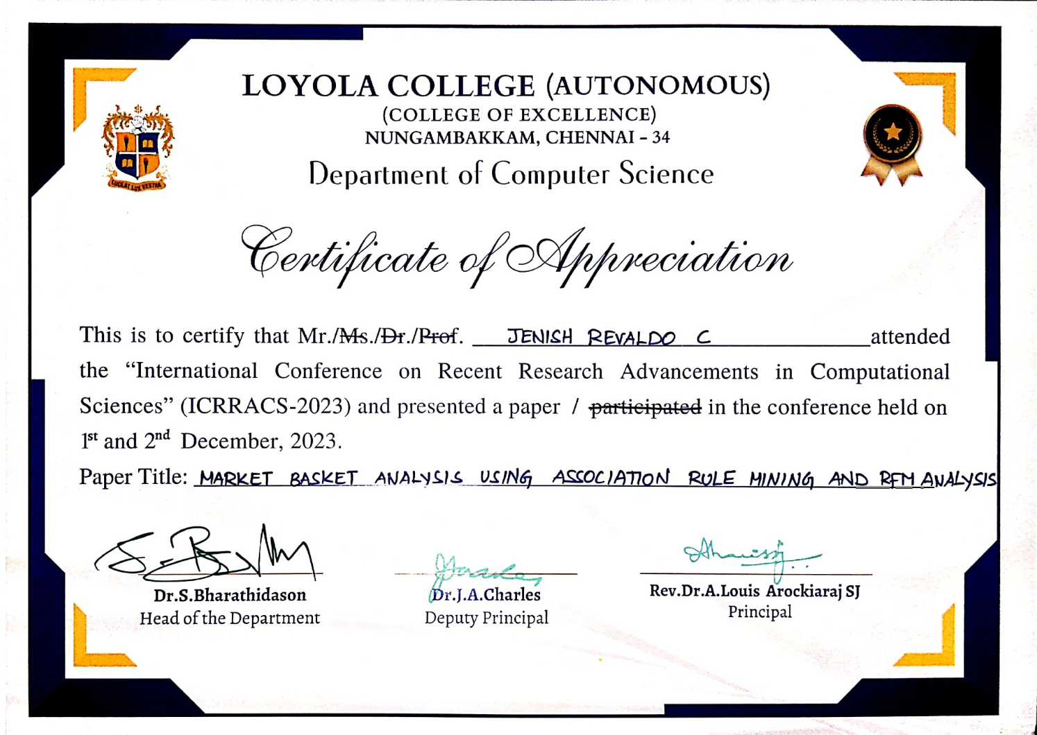 Certificate 1